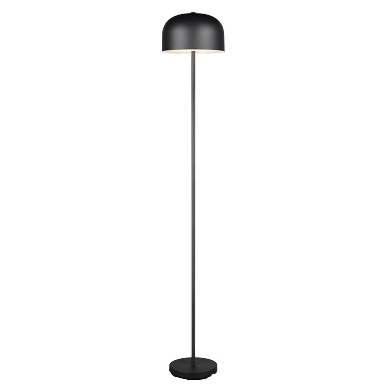 Musta metalli ladattava lattiavalaisin, Dustin, 2,5W, 3000K LED, 3-portaisesti himmennettävä