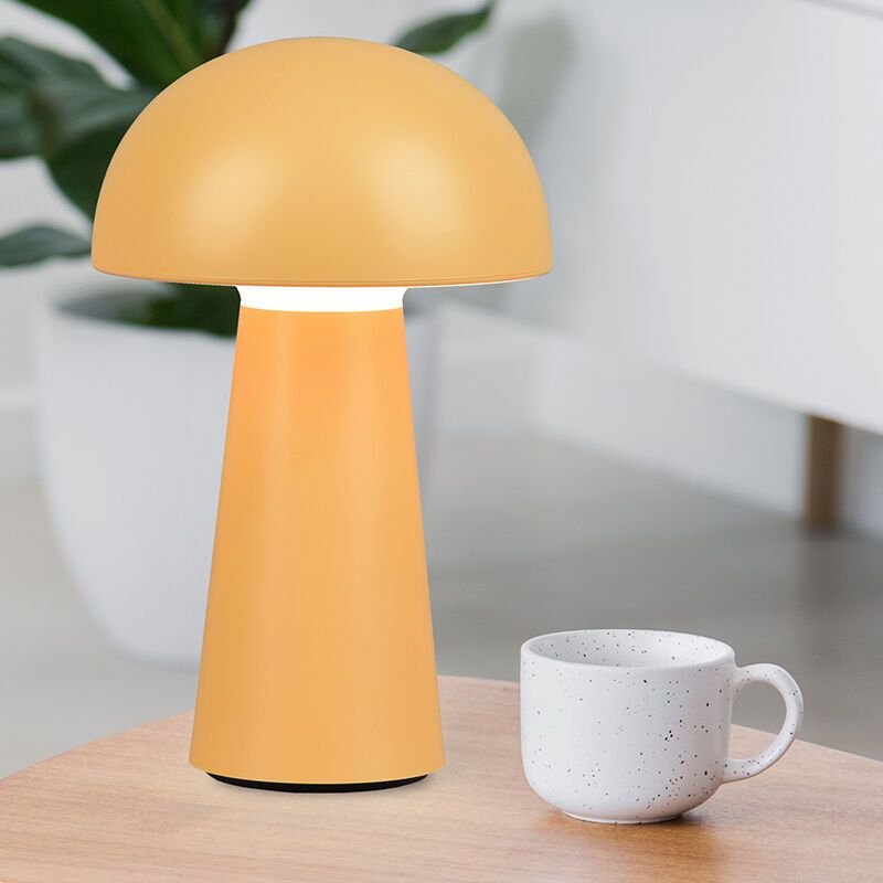 Keltainen muovi ulkopöytävalaisin, Rachelle, 2W, 3000K LED, IP44, 3-portaisesti himmennettävä