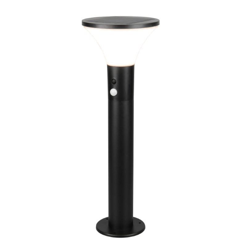 Musta muovi aurinkovoimainen ulkolattiavalaisin, Nebahat, 3W, 4000K LED, IP44