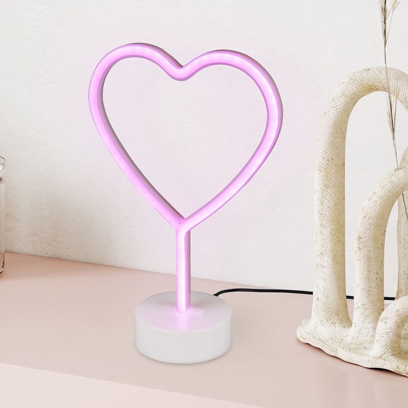 Vaaleanpunainen muovi lastenhuoneen pöytävalaisin, Sorian, 1W, 3000K LED