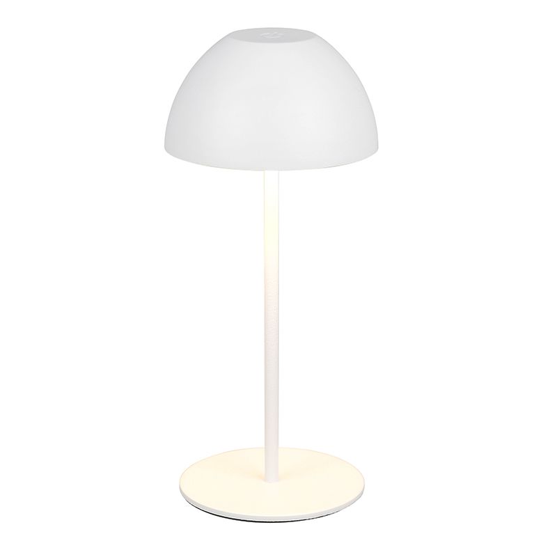 Valkoinen muovi ladattava pöytävalaisin, Mikhail, 2W, 3000K LED, IP44, kosketushimmentimellä Valkoinen muovi ladattava pöytävalaisin, Mikhail, 2W, 3000K LED, IP44, kosketushimmentimellä
