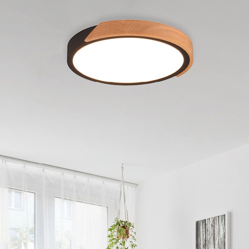 Musta muovi kattolamppu, Nevil, 20W, 3000K LED, 3-portaisesti himmennettävä