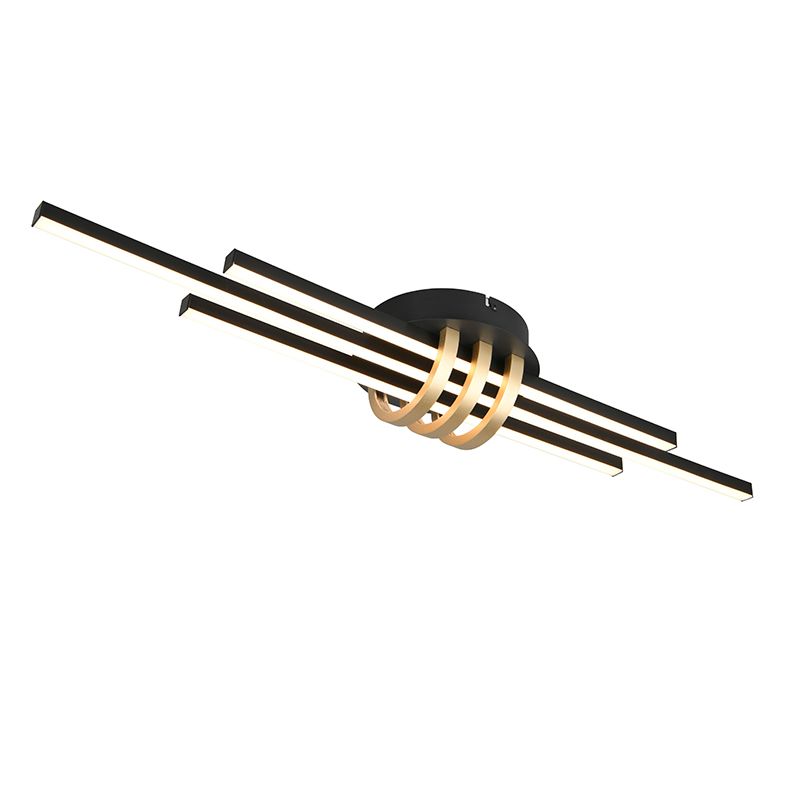 Musta metalli kattolamppu, Saloua, 20W, 3000K LED, 3-portaisesti himmennettävä