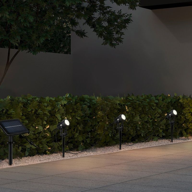 Musta alumiini aurinkoenergialla puutarhakohdevalaisin, Mijke, 0,5W, 4000K LED, IP44
