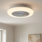 Moderni kattotuuletin harmaa, Gonda, 40W, 3000K LED, kaukosäätimellä