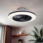 Moderni kattotuuletin musta, Hale, 40W, 3000K LED, kaukosäätimellä