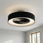 Moderni kattotuuletin musta, Huub, 40W, 3000K LED, kaukosäätimellä