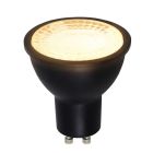 Himmennettävä GU10 Olucia LED-lamppu Antonie, musta, 5W, himmennettävä lämpimäksi