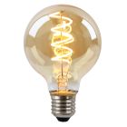 Himmennettävä E27 Olucia LED-filamenttilamppu Tuelo, meripihkanvärinen, G80, 4W, 2200K