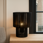 Rustiikkinen pöytävalaisin musta, Sanny, katkaisimella