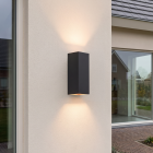 Musta alumiini ylös alas seinävalaisin, Dion, 8W, 3000K LED, IP54