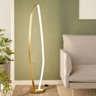Design alumiini lattiavalaisin kulta, Samson, 25,2W, 3000K LED, katkaisimella