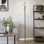Design muovi lattiavalaisin messinki, Corwin, 8,8W, 3000K LED, kosketushimmentimellä