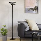 Design muovi lattiavalaisin musta, Corwin, 16W, lämmin–kylmä valkoinen säädettävä LED, kosketushimmentimellä