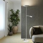 Moderni teräs lattiavalaisin valkoinen, Crijn, 26,5W, 2700K LED, kosketushimmentimellä