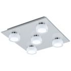 Moderni muovi kattovalaisin kromi, Busra, 7W, 3000K LED, IP44
