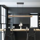Rustiikkinen puu riippuvalaisin musta, Ludovica, 25W, 3000K LED