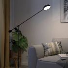 Moderni alumiini seisova lukulamppu musta, Thies, 24W, 3000K LED, 3-portaisesti himmennettävä