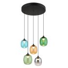 Design lasi riippuvalaisin monivärinen, Karsten, 27W, 3000K LED, 3-portaisesti himmennettävä