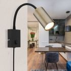 Design metalli pistorasiaseinävalaisin messinki, Roelof, katkaisimella