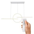Design metalli riippuvalaisin valkoinen, Wieger, 50W, lämmin–kylmä valkoinen säädettävä LED, kaukosäätimellä
