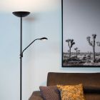 Musta metalli seisova lukulamppu, Zenith, 20W, 3000K LED