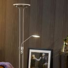 Kromi metalli seisova lukulamppu, Champion, 20W, 3000K LED, katkaisimella