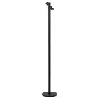 Musta alumiini ladattava lattiavalaisin, Antrim, 2,2W, 2700K LED, IP54, kosketushimmentimellä