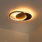 Musta muovi kattolamppu, Axelle, 24W, 2700K LED, 3-portaisesti himmennettävä