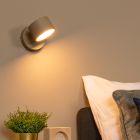 Harmaanruskea metalli seinävalaisin , Gian, 9W, 2700K LED