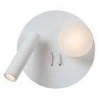 Valkoinen metalli sängynvalaisin, Matiz, 3,5W, 3000K LED, katkaisimella