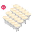 20 kpl Läpinäkyvä GU10 LED-spotti Antonie, 3 wattia, 2700K (lämmin valkoinen)