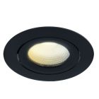 Musta alumiini upotettava spottivalaisin, Wimke, 5W, dim to warm LED, IP44