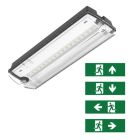 Musta hätävalaistus piktogrammeineen, Pedram, 3W, 6500K LED, IP66
