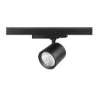 Musta 3-vaiheinen kiskojärjestelmän kohdevalaisin, alumiinia, Jeska, 10W/20W/30W, valkoinen LED-kytkin
