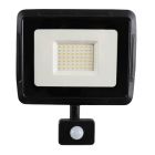 Alumiini sensorilla varustettu heitin musta, Miro, 50W, 3000K LED, IP65