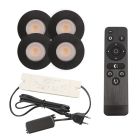 Alumiini veranda pintavalaisin musta, Dico, 3W, 2700K LED, IP65, kaukosäätimellä