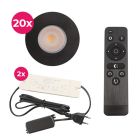Alumiini veranda pintavalaisin musta, Dico, 3W, 2700K LED, IP65, kaukosäätimellä