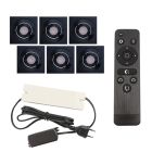 Alumiini veranda pintavalaisin musta, Rona, 18W, 2700K LED, IP44, kaukosäätimellä