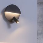 Musta muovi seinävalaisin , Solo, 6W, 3000K LED, katkaisimella