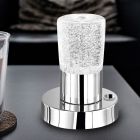 Kromi kristalli pöytävalaisin, Merle, 4,3W, 3000K LED, katkaisimella