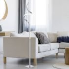 Nikkeli muovi lattiavalaisin, Aby, 11W, 3000K LED, kosketushimmentimellä