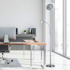 Nikkeli metalli lattiavalaisin, Benny, 18W, 3000K LED, kosketushimmentimellä