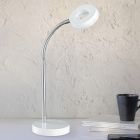 Valkoinen muovi työpöytävalaisin, Daley, 4W, 3000K LED, katkaisimella