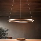 Ruskea metalli riippuvalaisin, Jiry, 48W, white switch LED, 3-portaisesti himmennettävä