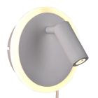 Valkoinen metalli seinävalaisin , Sirias, 5W, 3000K LED, katkaisimella