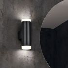 Musta muovi kylpyhuoneen seinävalaisin, Spjald, 4W, 3000K LED, IP44