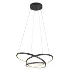 Musta metalli riippuvalaisin, Teodore, 34W, white switch LED, 3-portaisesti himmennettävä
