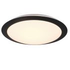 Musta muovi kylpyhuoneen kattovalaisin, Ronan, 12W, 3000K LED, IP44