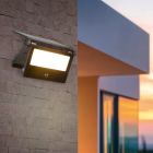 Musta alumiini aurinkovoimainen ulkovalaisin, Mihriban, 10W, white switch LED, IP54
